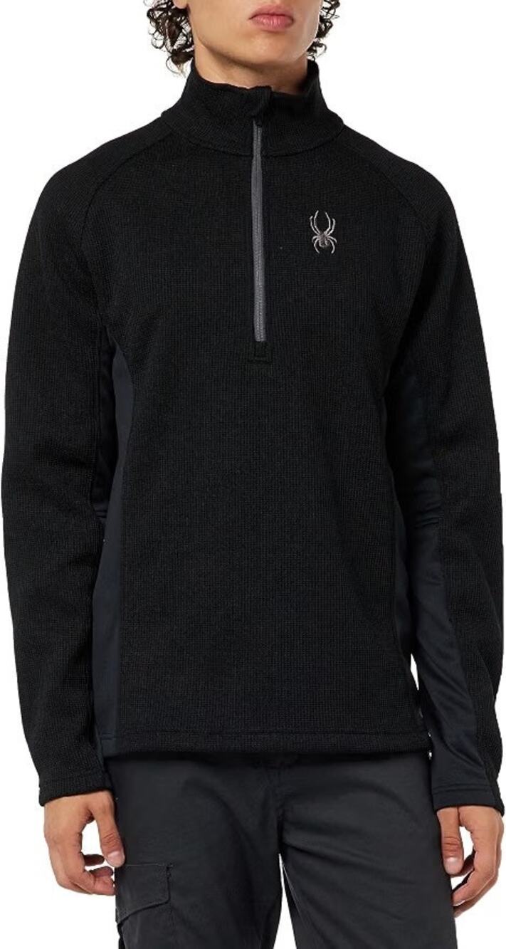 Spyder Men's Outbound Fleece Knit 1/2 Zip Pullover Black Medium Thick Warm